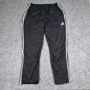 Adidas Track Pants Mens Large Black Good Climalite  3-Stripe Windbreaker